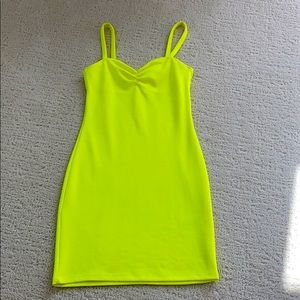 H&M Neon Yellow Fitted Dress
